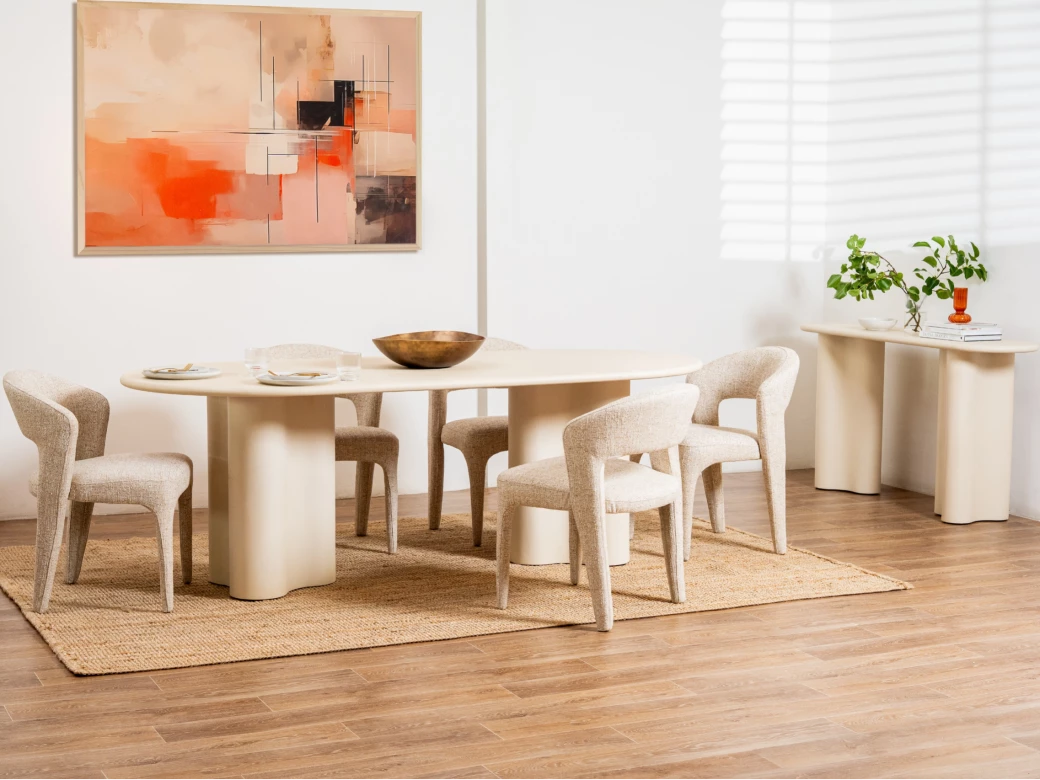 沿海餐桌鹅卵石