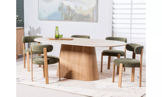 韦弗利餐桌白色石灰华