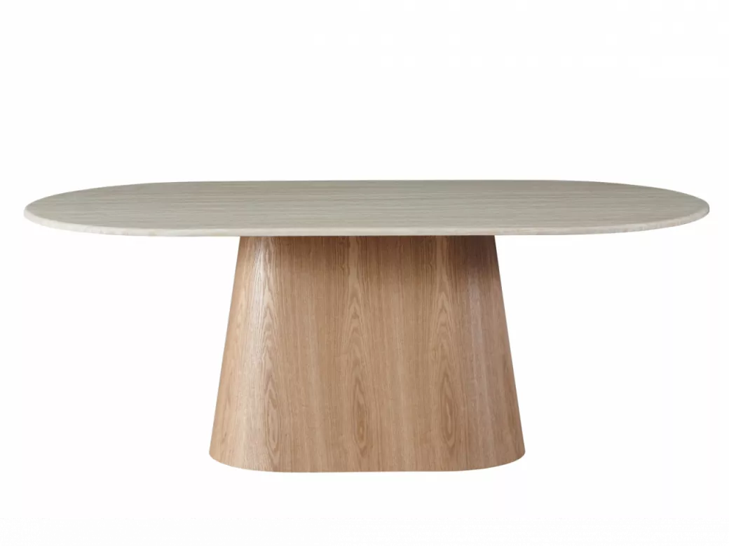 韦弗利餐桌白色石灰华