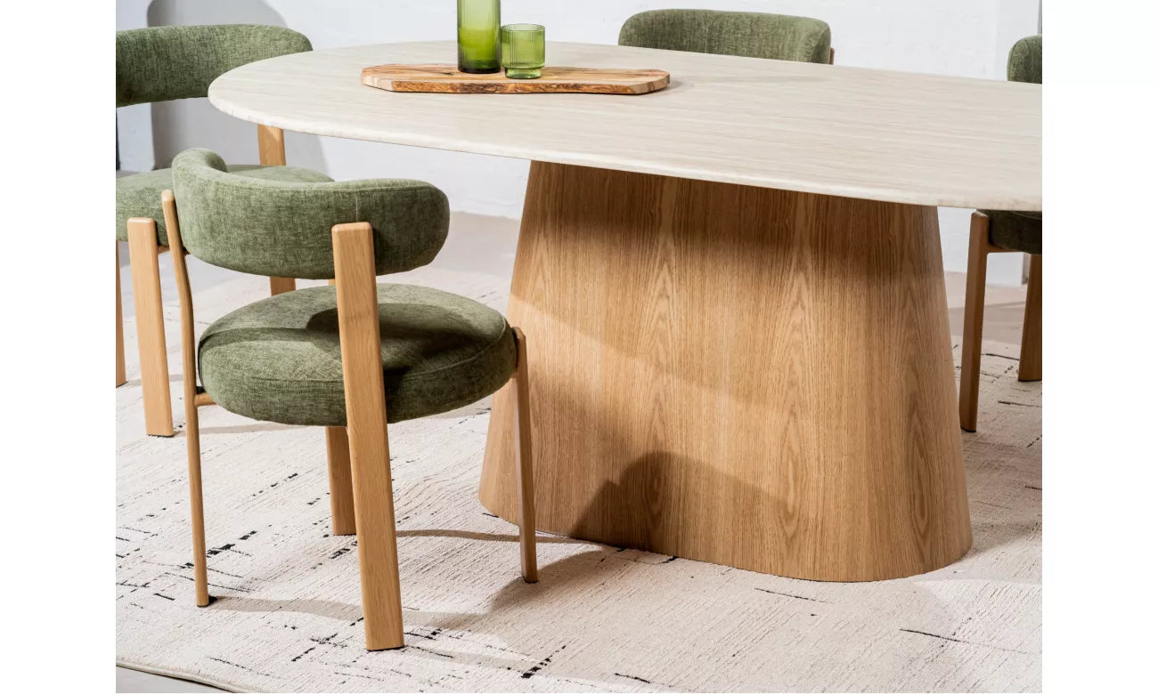 韦弗利餐桌白色石灰华