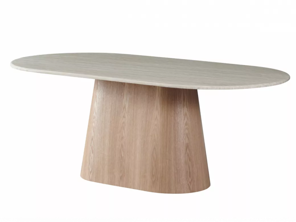 韦弗利餐桌白色石灰华