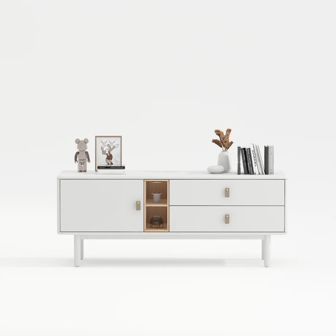 多功能撞色收纳电视柜