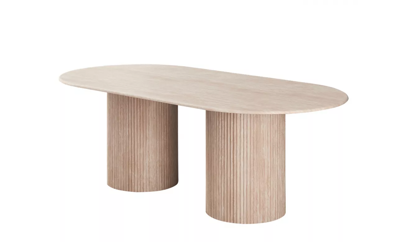 庞贝长方形餐桌石灰华