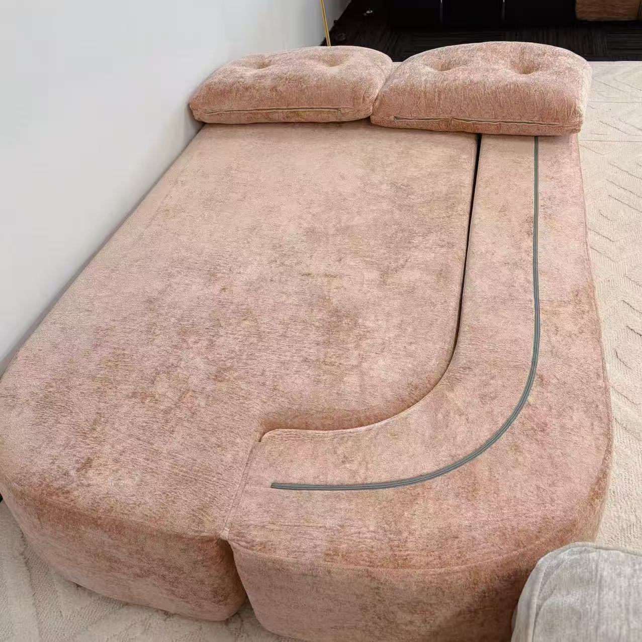 粉雾百变沙发床