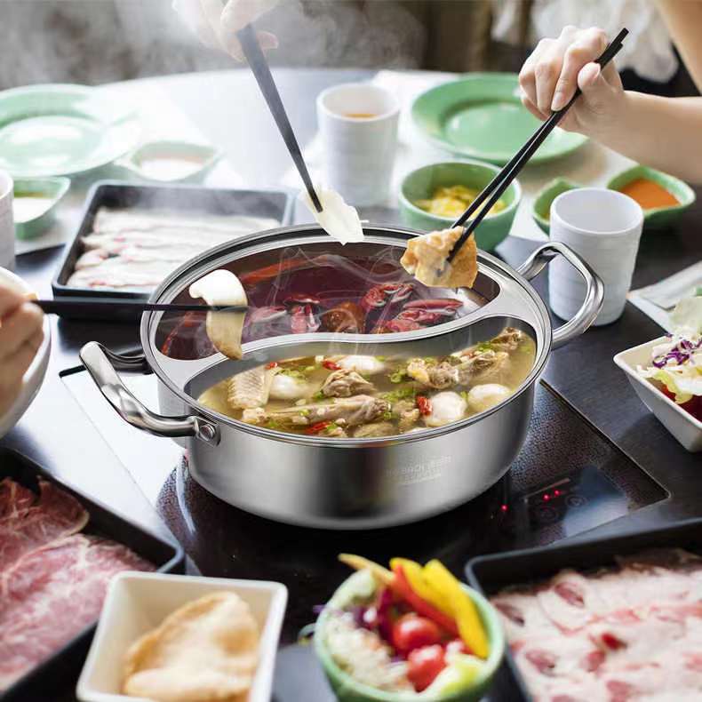 家用不锈钢电磁炉鸳鸯火锅